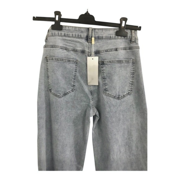 Stunning Pearl & crystal cz adorned light wash denim jeans size large brand new - Picture 11 of 14